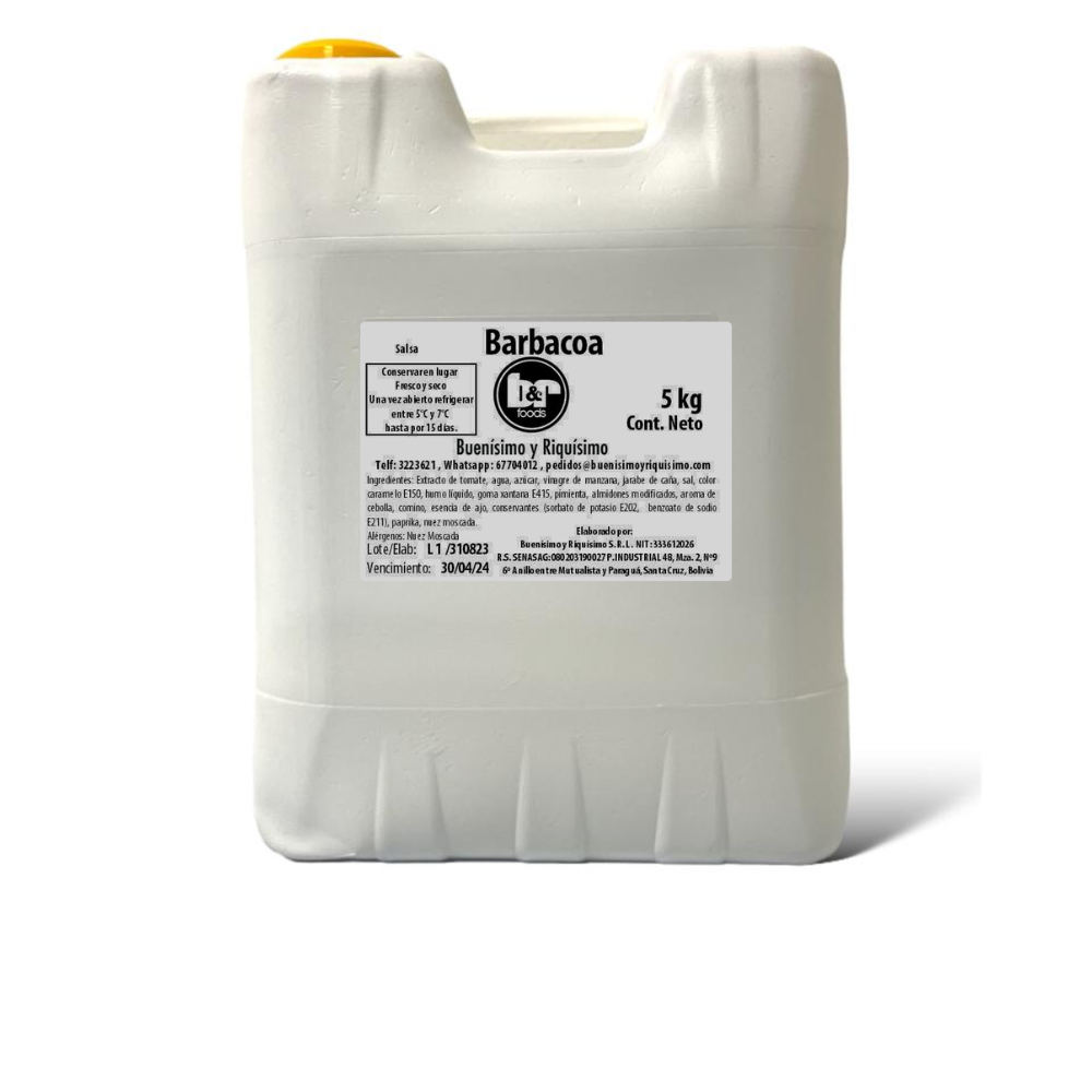 Salsa Barbacoa Ahumada, Bidón 5 Kg